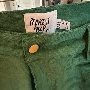 Princess Polly velvet green flare jeans!